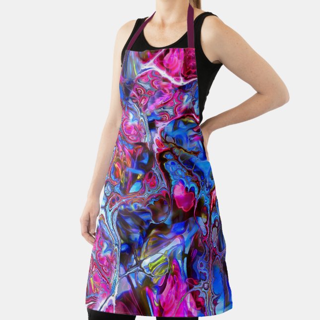 Farbenfrohe blaue Magenta und gelbe Schürze (InSitu)