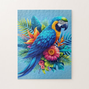 Farbenfrohe, blaue tropische Maca