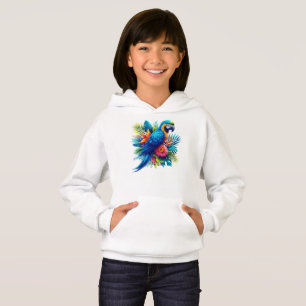 Farbenfrohe, blaue tropische Maca Hoodie
