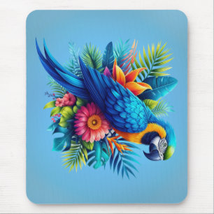 Farbenfrohe, blaue tropische Maca Mousepad