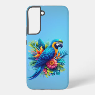 Farbenfrohe, blaue tropische Maca Samsung Galaxy Hülle