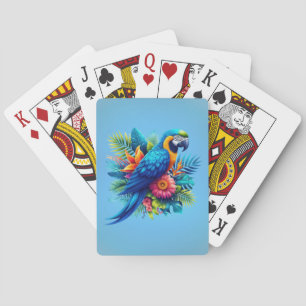 Farbenfrohe, blaue tropische Maca Spielkarten