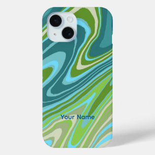 Farbenfrohe blaue und grüne abstrakte Handyhülle Case-Mate iPhone Hülle