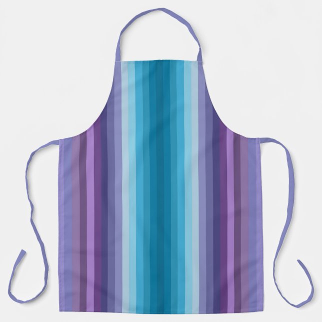 Farbenfrohe blaue und violette Mode inspirierte St Schürze (Vorderseite)