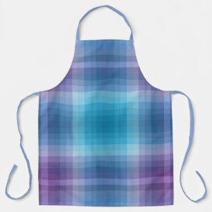 Farbenfrohe blaue und violette Mode Karomuster Str Schürze