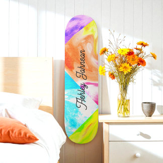 Farbenfrohe blaugelbe Orange-Skateboard Skateboard