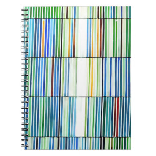 Farbenfrohe blaugestreifte Abstrakte Notebooks Notizblock