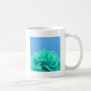 Farbenfrohe blaugrüne Blüte Kaffeetasse