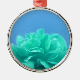 Farbenfrohe blaugrüne Blüte Ornament Aus Metall