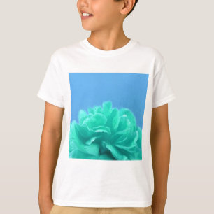 Farbenfrohe blaugrüne Blüte T-Shirt
