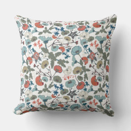 Farbenfrohe blauorange Blume Kissen
