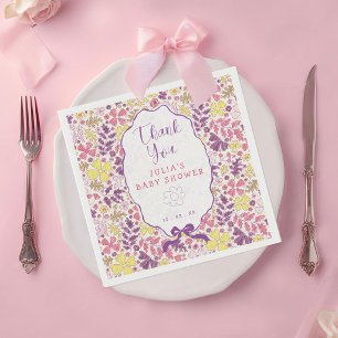 Farbenfrohe Bleistiftskizze für Baby-Party mit Doo Serviette