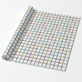 Farbenfrohe Blended Rainbow Grid mit Negativ Space Geschenkpapier