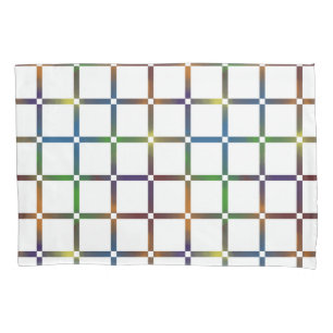 Farbenfrohe Blended Rainbow Grid mit Negativ Space Kissenbezug