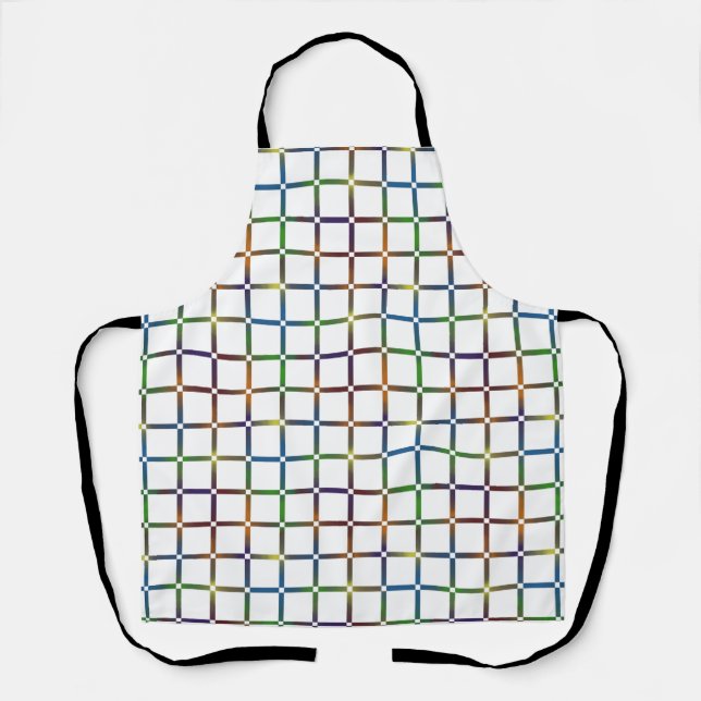 Farbenfrohe Blended Rainbow Grid mit Negativ Space Schürze (Vorderseite)