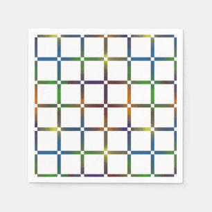 Farbenfrohe Blended Rainbow Grid mit Negativ Space Serviette