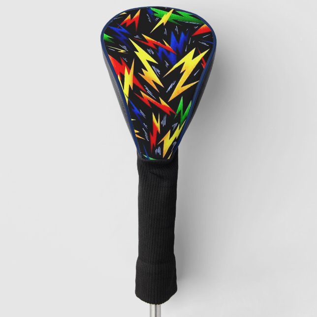 Farbenfrohe Blitze Golf Headcover (Vorderseite)