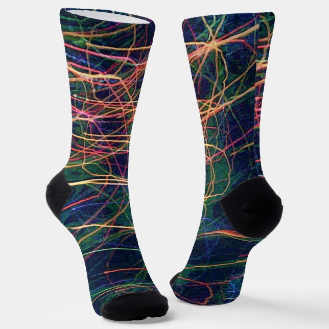 Farbenfrohe Blitzstil Funky Socks Socken (Gewinkelt)