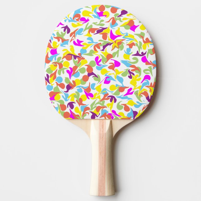 Farbenfrohe Blobs Abstrakter Kunst Tischtennis Schläger (Vorderseite)