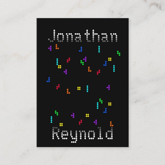 Farbenfrohe Blockpuzzle Game Developer Designer Visitenkarte (Vorderseite)