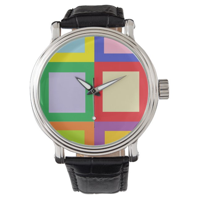 Farbenfrohe Blocks beobachten Armbanduhr (Vorderseite)