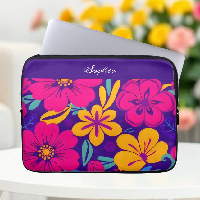Farbenfrohe Blooms-Dopamin-Stil-Retro-Blume Laptopschutzhülle (Colorful Blooms-Dopamine Style- Laptop Sleeve )