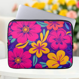 Farbenfrohe Blooms-Dopamin-Stil-Retro-Blume Laptopschutzhülle