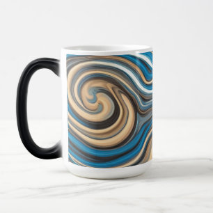Farbenfrohe Blue and Gold Wirbel Tasse