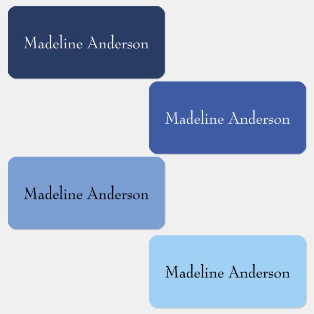 Farbenfrohe Blue Kids's Name Labels für Kleidung Etiketten (Gruppe)