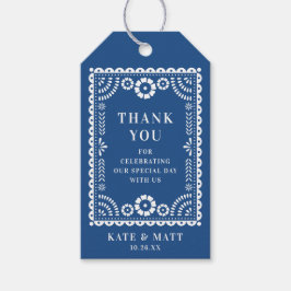 Farbenfrohe Blue Papado Picado Gastgeschenk Hochze Geschenkanhänger