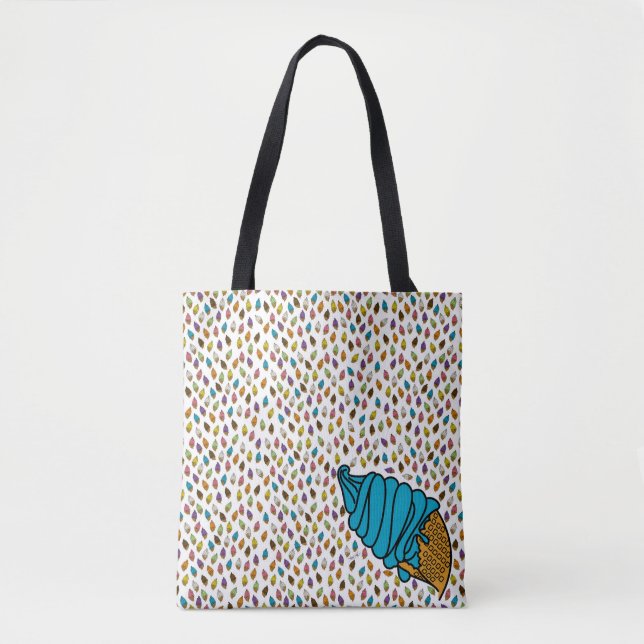 Farbenfrohe Blueberry Ice Creme Cone icecreamlicio Tasche (Vorderseite)