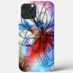 Farbenfrohe Blume Abstrakt Signatur Case-Mate iPhone Hülle