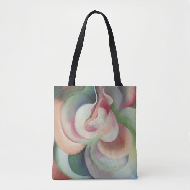 Farbenfrohe Blume abstrakte Malerei Georgia O'Keef Tasche (Vorderseite)