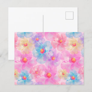 Farbenfrohe Blume Aquarellgarten Postkarte