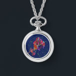 Farbenfrohe Blume Armbanduhr<br><div class="desc">Ich zeichnete diese Blume zuerst auf Papier und malte dann ein digitales Ölgemälde dieser Blume mit lebhaften Farben. Ideal für eine Halskette oder passen Sie auf diese besondere Person oder diesen besonderen Anlass.</div>