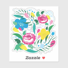 Farbenfrohe Blume. Aufkleber