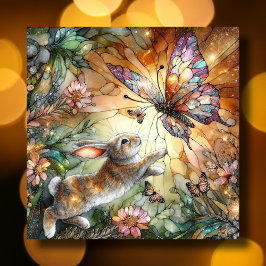 Farbenfrohe Blume aus Hartglas Ostern Feiertagskarte