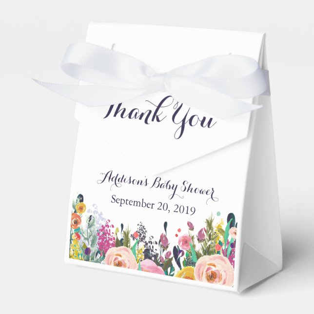 Farbenfrohe Blume Baby Dusche Gefallen Box Ribbon Geschenkschachtel (Vorderseite)