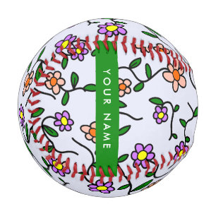 Farbenfrohe Blume, blauer Hintergrund, grün Baseball