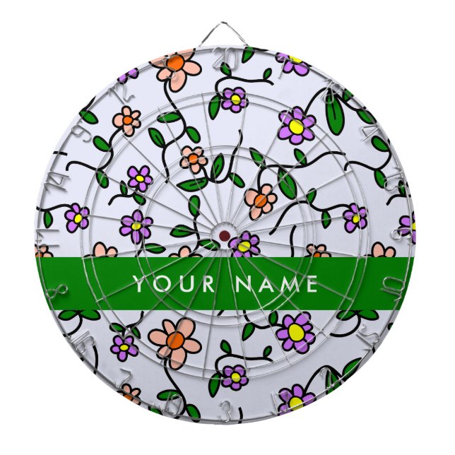 Farbenfrohe Blume, blauer Hintergrund, grün Dartscheibe (vorne)