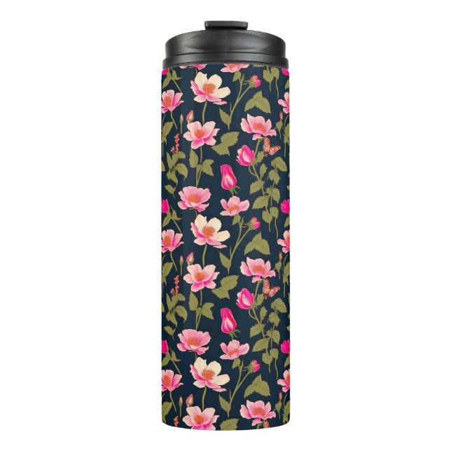 Farbenfrohe Blume-Blumenmuster 22-Thermal Tumbler Thermosbecher (Vorderseite)
