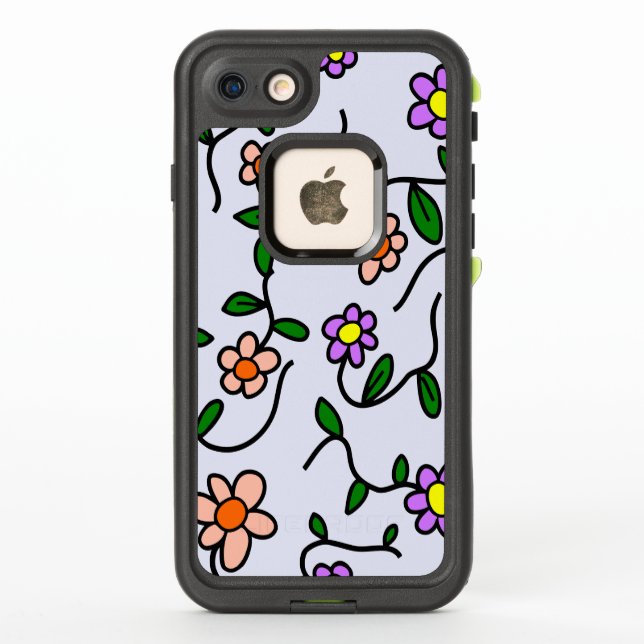 Farbenfrohe Blume, Blumenmuster, Grüne, Boho (Rückseite)