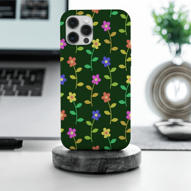 Farbenfrohe Blume, Blumenmuster, Grüne, Boho Case-Mate iPhone Hülle (Von Creator hochgeladen)