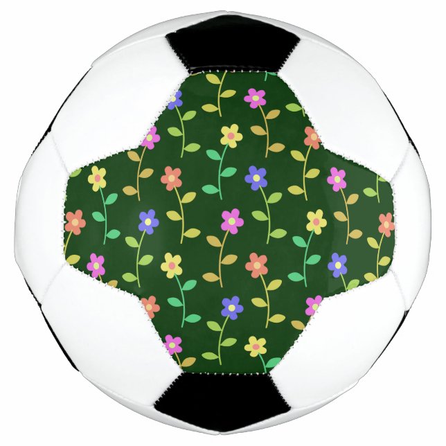Farbenfrohe Blume, Blumenmuster, Grüne, Boho Fußball (Vorderseite)