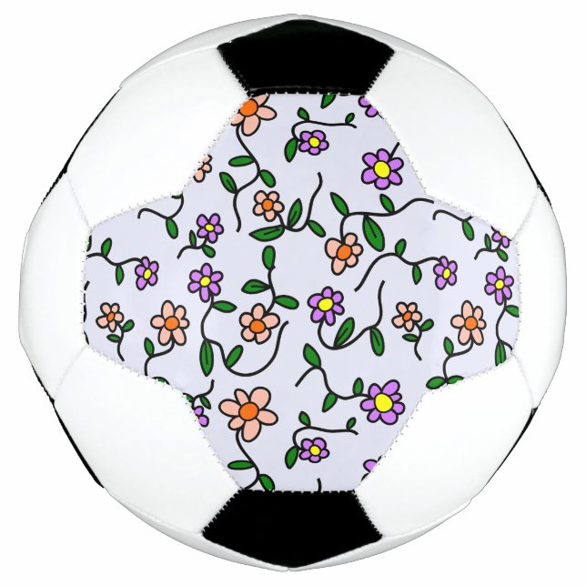 Farbenfrohe Blume, Blumenmuster, Grüne, Boho Fußball (Vorderseite)