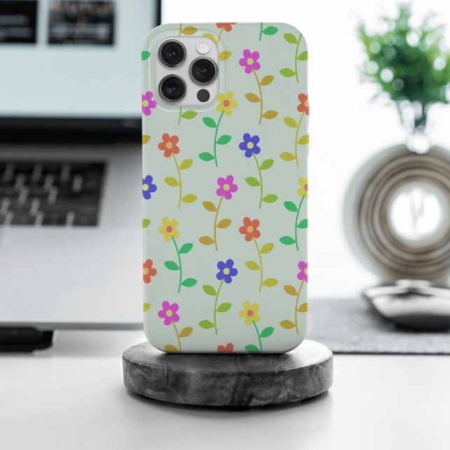 Farbenfrohe Blume, Blumenmuster, Grüne, Boho iPhone 15 Pro Max Hülle (Von Creator hochgeladen)