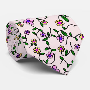 Farbenfrohe Blume, Blumenmuster, Grüne, Boho Krawatte