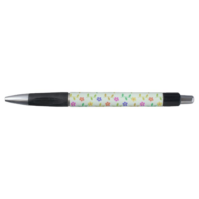 Farbenfrohe Blume, Blumenmuster, Grüne, Boho Kugelschreiber (Vorderseite)