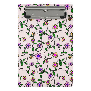 Farbenfrohe Blume, Blumenmuster, Grüne, Boho Mini Klemmbrett
