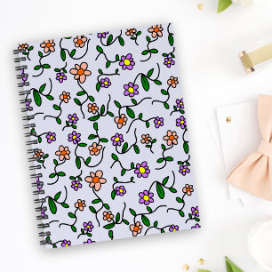 Farbenfrohe Blume, Blumenmuster, Grüne, Boho Notizbuch
